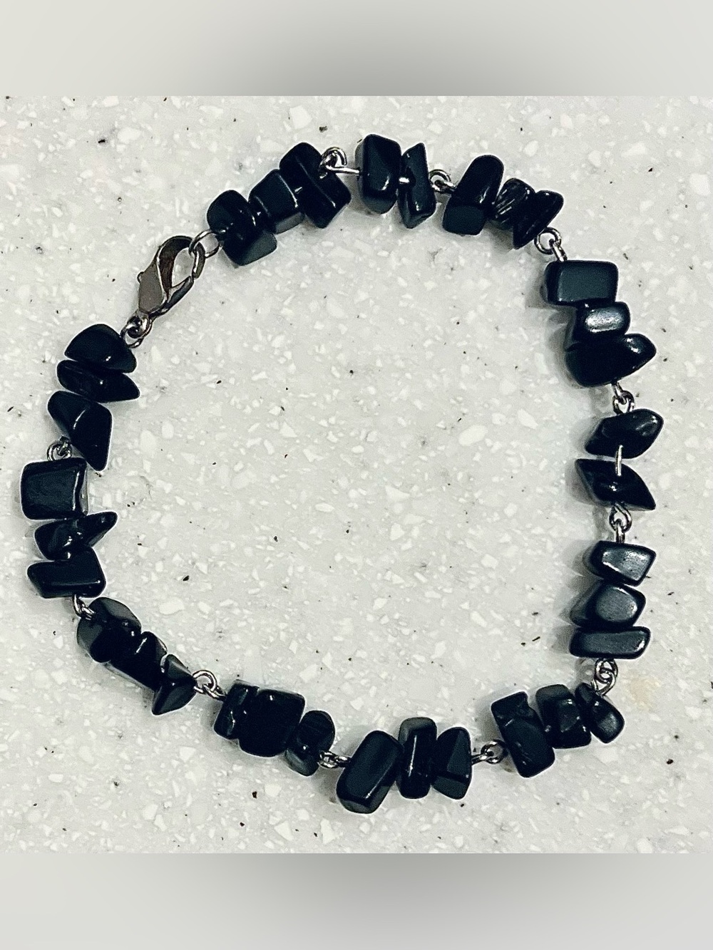 Vintage Black Beaded Chip Bracelet
